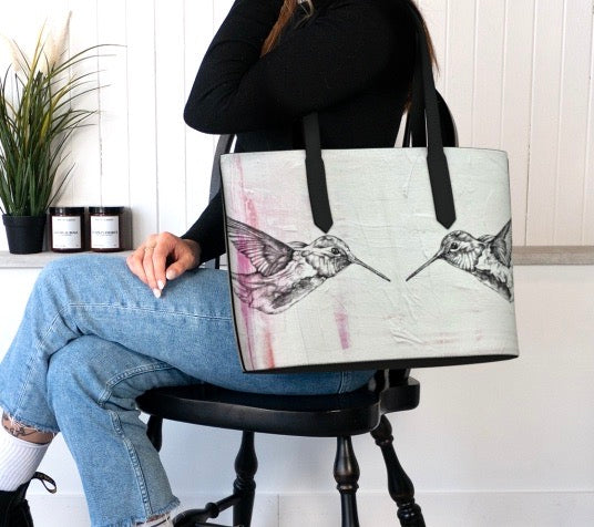 'Hummingbird Talk' Vegan Leather Tote