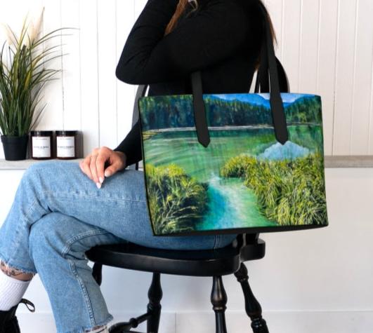 'One Mile Lake' Vegan Leather Tote