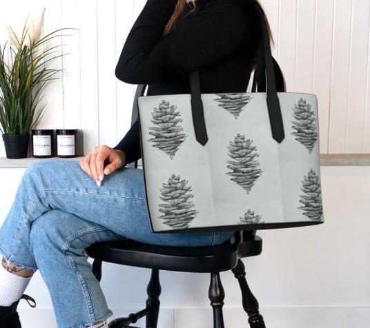 'Fir Cone' Vegan Leather Tote