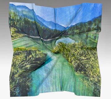 'One Mile Lake' Silk & Modal Scarf 36