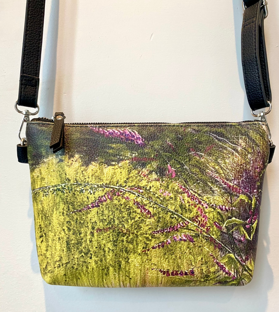 'Foxglove Tangle' Vegan Leather Crossbody Purse