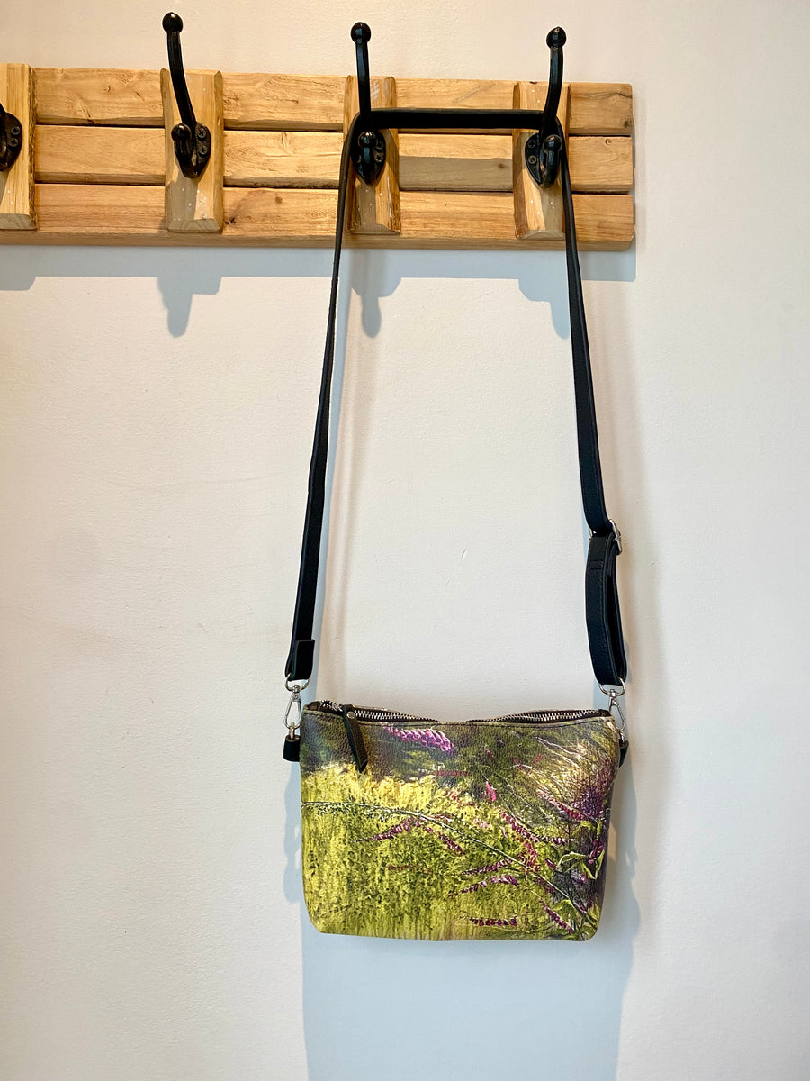 'Foxglove Tangle' Vegan Leather Crossbody Purse